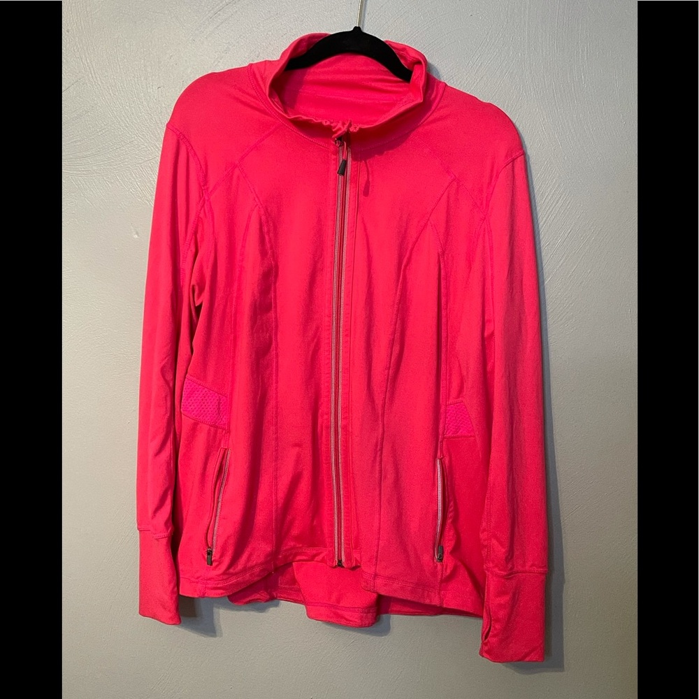 Hot Pink Athletic workout Long sleeve Zip up XL